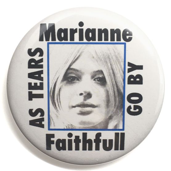 デカ缶バッジ 58mm Marianne Faithfull マリアンヌフェイスフル As Tears Go By 60’s Rolling Stones Beatlesの画像1