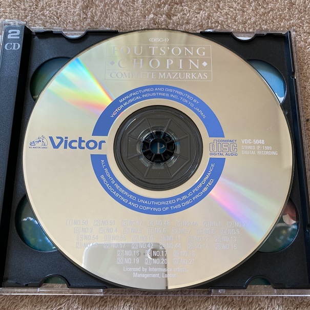 初期 VDC★フー・ツォン：ショパン マズルカ全集(2CD) VDC-5048/49 FOU TS'ONG Victor_画像3