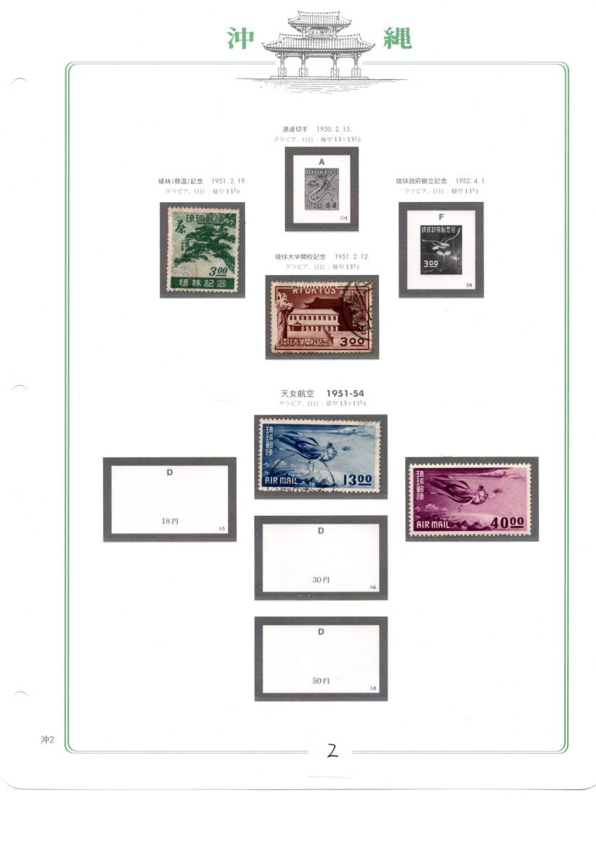 沖縄第１次普通切手（再販）1949年～ドル表示数字切手’60年（全揃いではありません.使用済み含む.微小なヒンジ跡ありB級）_画像4