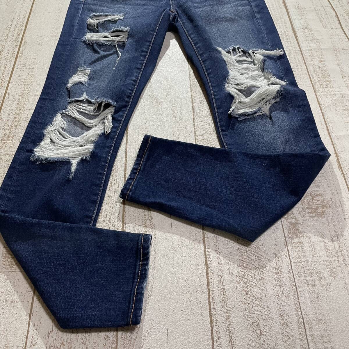 【AMERICAN EAGLE】アメリカンイーグル JEGGING ジェギング US 4 SHORT クラッシュ加工 SUPER STRETCH X_画像7