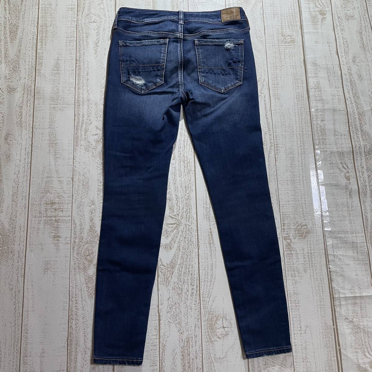 【AMERICAN EAGLE】アメリカンイーグル JEGGING ジェギング US 4 SHORT クラッシュ加工 SUPER STRETCH X_画像8