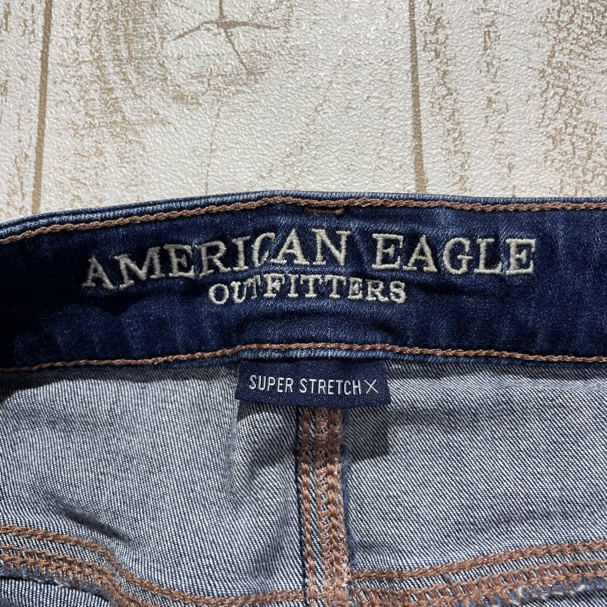 【AMERICAN EAGLE】アメリカンイーグル JEGGING ジェギング US 4 SHORT クラッシュ加工 SUPER STRETCH X_画像4