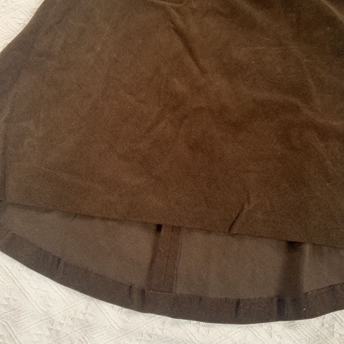DKNY ダナキャラン コーデュロイ　ロングスカート　未使用 ブラウン 茶　大きいサイズ　L〜XL