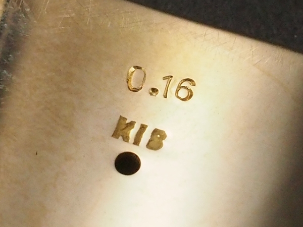 印台 オニキス ダイヤモンド/0.16ct リング K18YG 18号_画像4