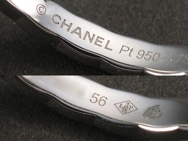  Chanel here crash wedding ring small model J11117 Pt950 #56