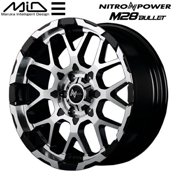 MID NITRO POWER M28 BULLET ホイール1本 ブラック/ミラーカット 6.5-17 6H139.7+38_画像1