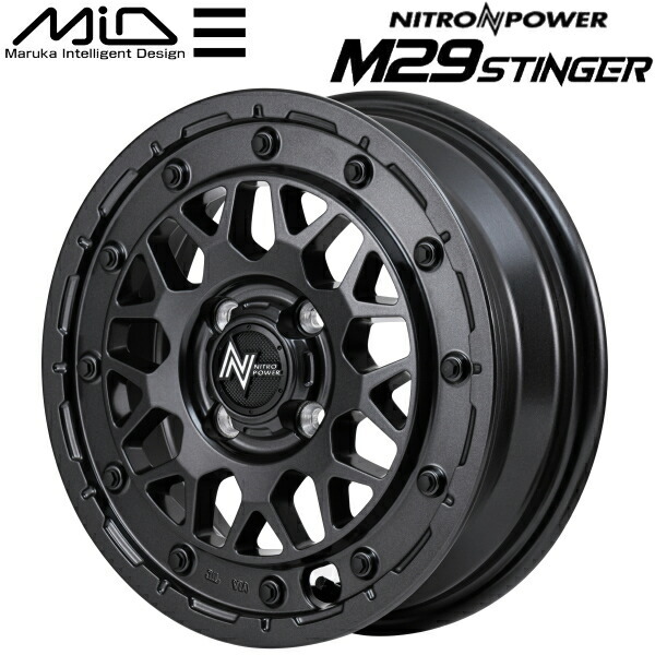 MID NITRO POWER M29 STINGER ホイール1本 バレルブラック 5.0-15 4H100+48