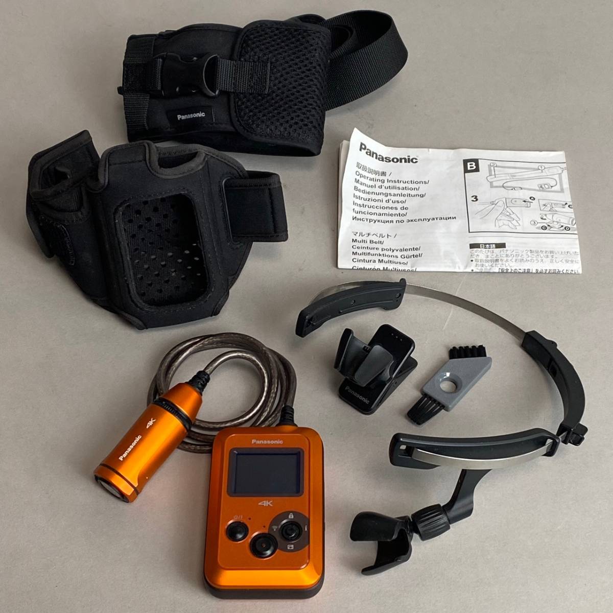 SN194 一部動作確認 Panasonic HX-A500 4K ウェアラブルカメラ + 専用マルチベルト セット　検) 防水防塵 アクションカメラ Wi-Fi フルHD_画像1
