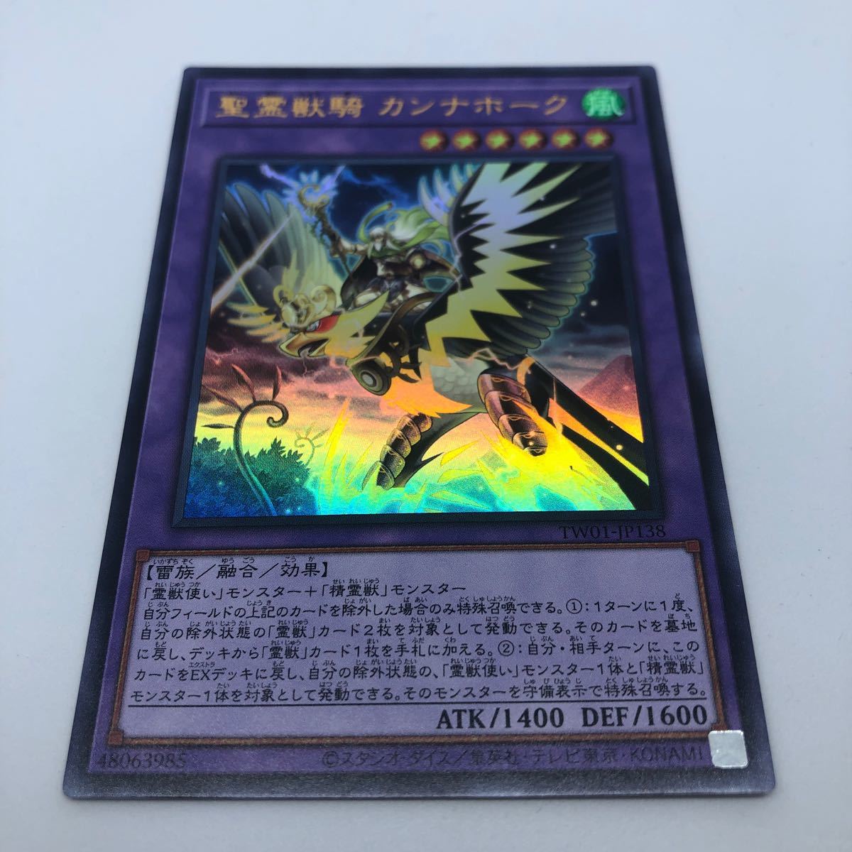 遊戯王 OCG TERMINAL WORLD TW01-JP138 UR 聖霊獣騎 カンナホーク_画像1