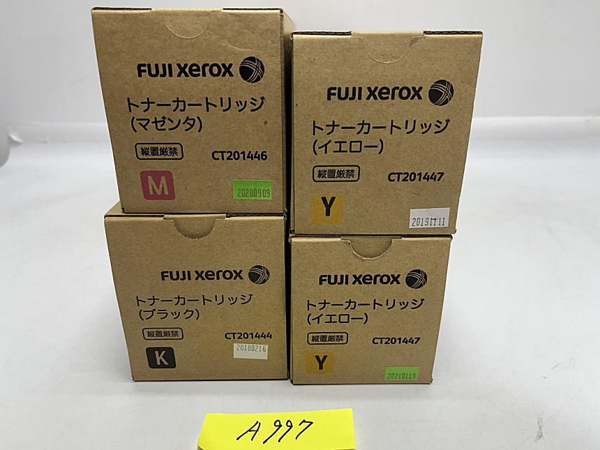 A-997【新品】富士ゼロックス　FUJI XEROX　トナーカートリッジ　CT201444/CT201446/CT201447　K/M/Y　3色4本セット　純正_画像1