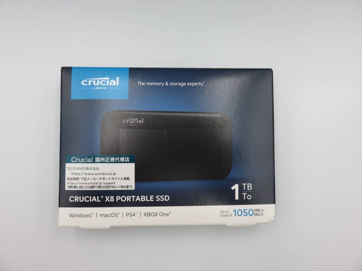 未使用 crucial 外付けSSD X8 CT1000X8SSD9A 1TB_画像1