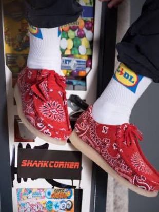 【新品未使用】Supreme x Clarks Bandana Wallabee シュプリーム クラークス バンダナ ワラビー UK8 27cm レッド 赤 スエード 限定 19SS_画像10