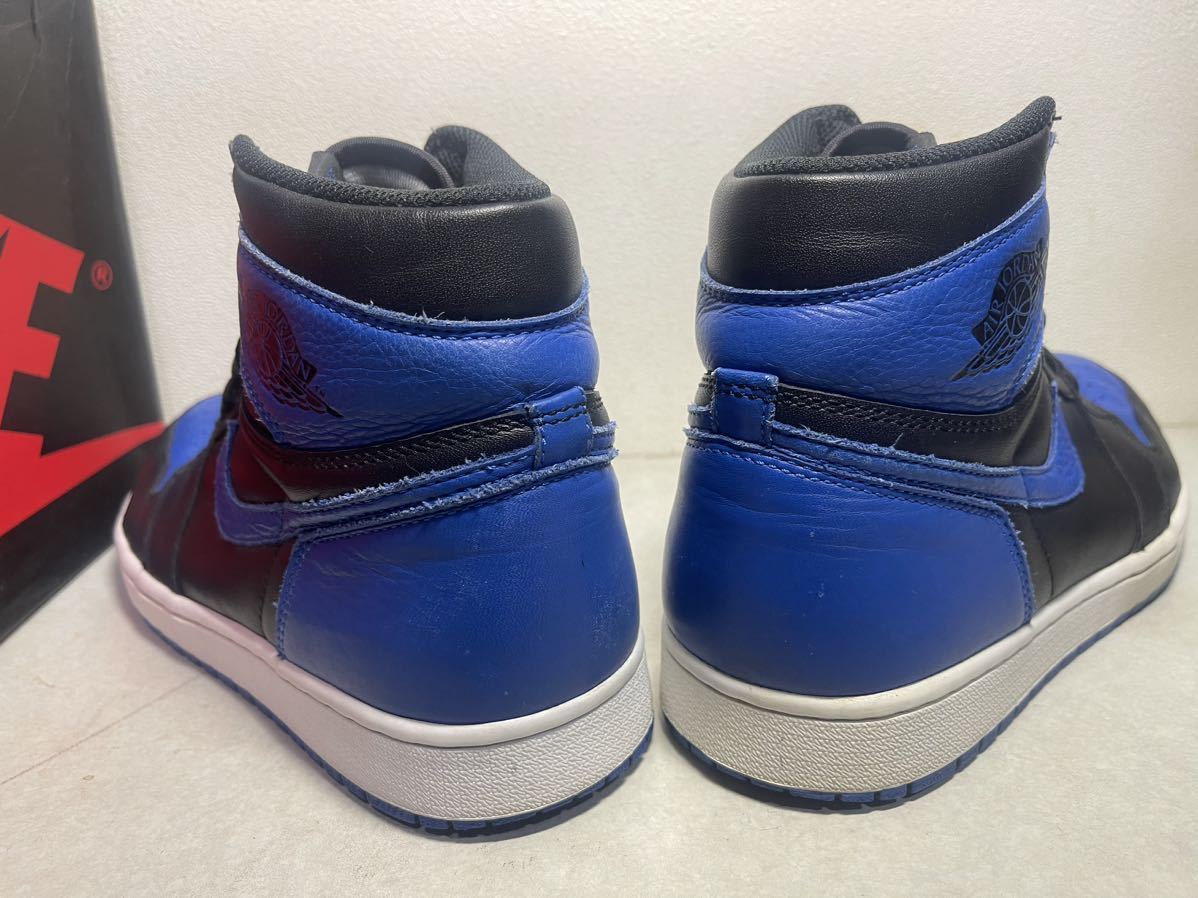 AIR JORDAN 1 RETRO HIGH OG エア ジョーダン 1 レトロ ROYAL ロイヤル 黒青 US9.5 USED 555088-007_画像4