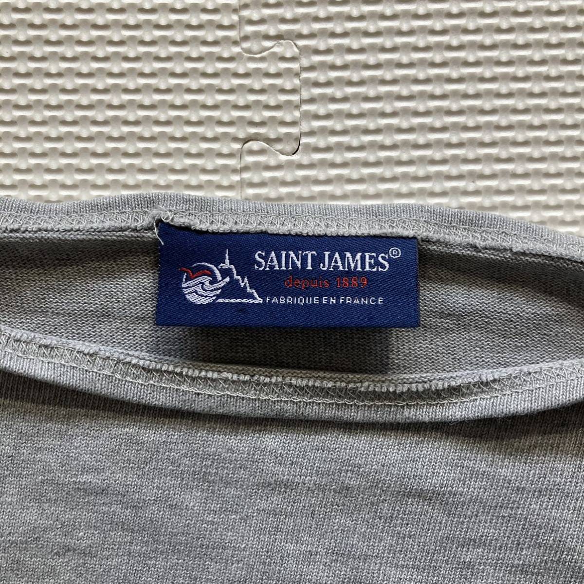 SAINT JAMES セントジェームス フランス製 バスクシャツ グレー 無地 Mの画像4