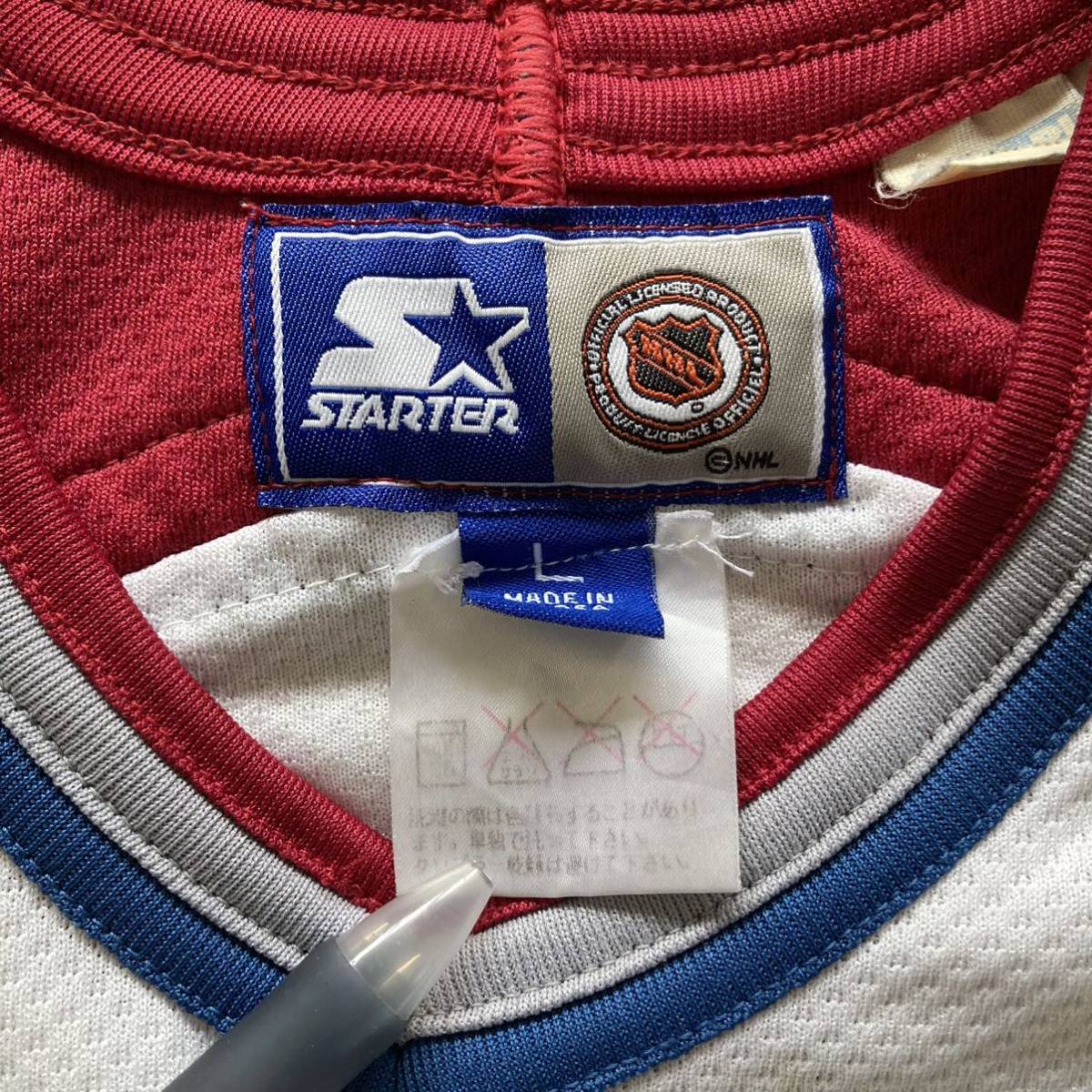 STARTER スターター NHL コロラド アバランチ ホッケー ゲームジャージ ユニフォーム SAKIC 19 L