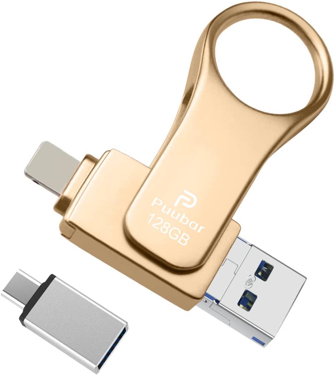 128GB iPhone USBメモリ フラッシュドライブ USBメモリー 4-in-1 Phone PC Android Pad対応の画像1