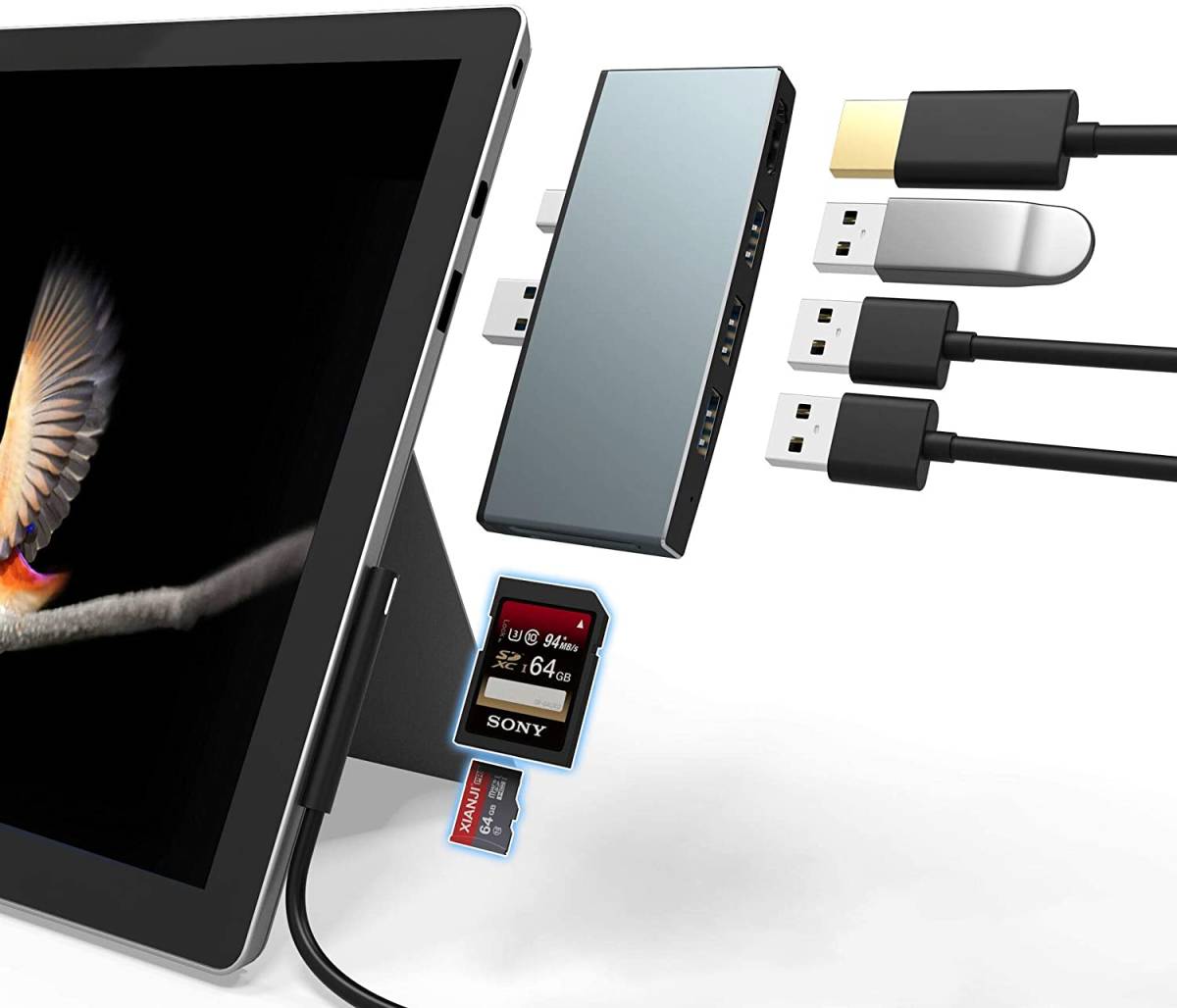 Microsoft Surface Pro 6 / Pro 5 / Pro 4 専用 USB 3.0 ハブの画像1