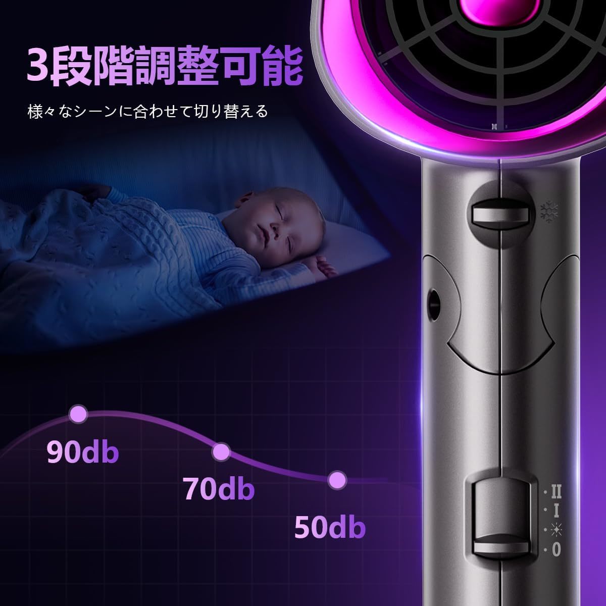 ドライヤー 大風量 速乾 1400W 【2023年秋冬限定】 ヘアドライヤー 人気 ランキング 3段階調整可能 温冷風切替 57℃恒温