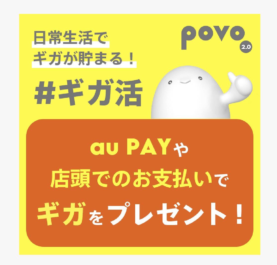 povo2.0 プロモコード　ギガ活　300MB 1回分【有効期限2024.3.15】_画像1