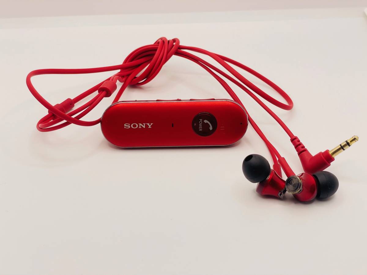 ジャンク品 SONY MDR-EX31BN ワイヤレスノイズキャンセリングステレオヘッドセット レッド _画像1