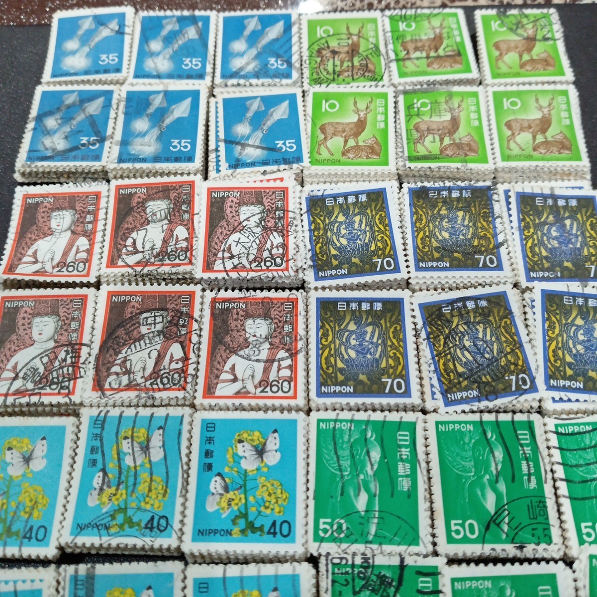 使用済み日本普通切手8種x300枚(2400枚)+各種2000枚以上オフペーパー_画像3