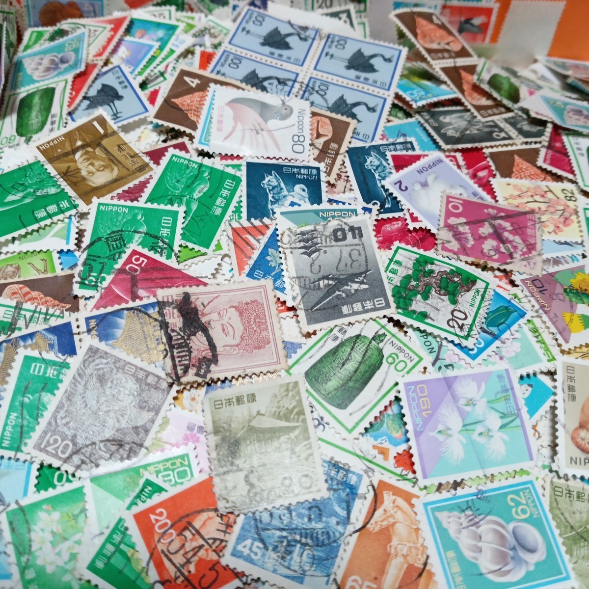 使用済み日本普通切手8種x300枚(2400枚)+各種2000枚以上オフペーパー_画像5