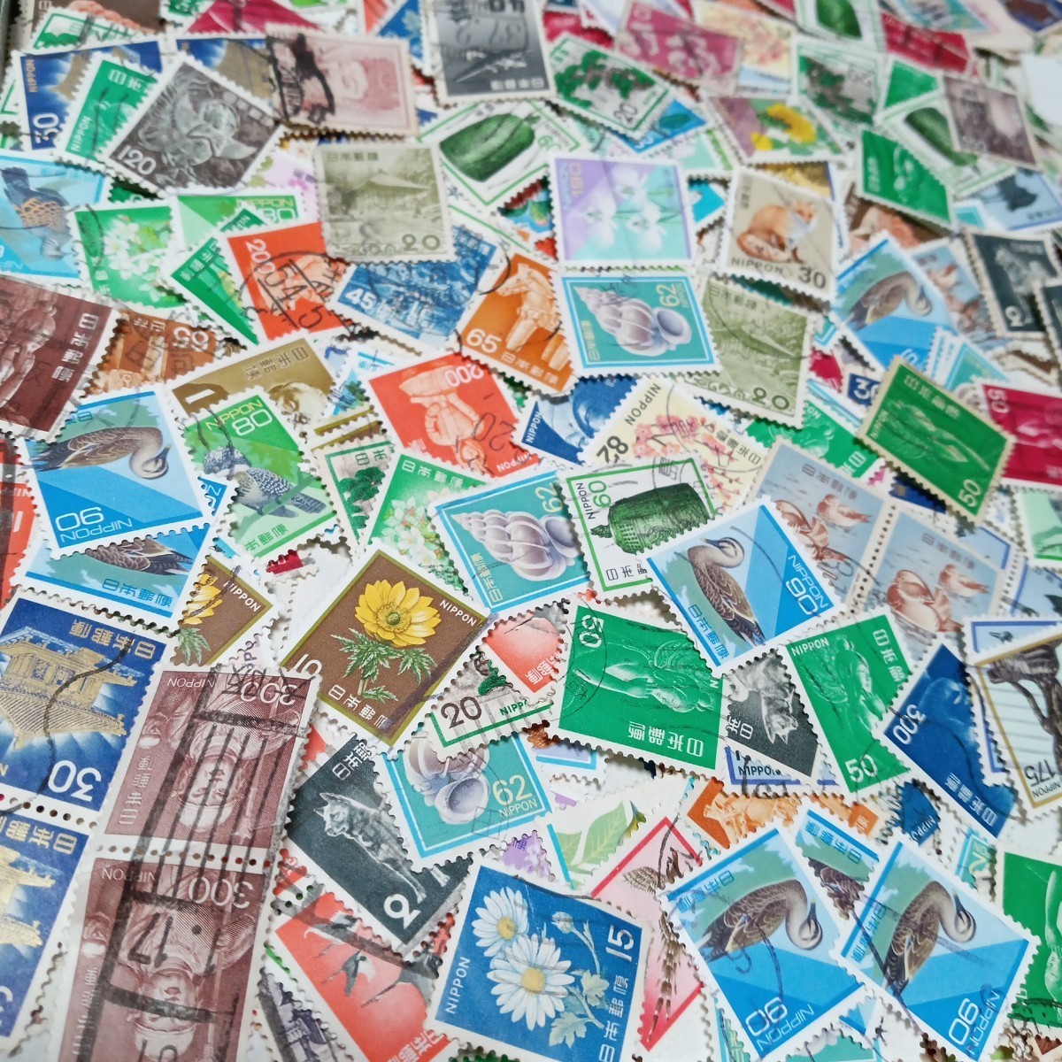 使用済み日本普通切手8種x300枚(2400枚)+各種2000枚以上オフペーパー_画像6