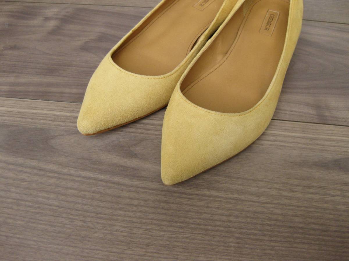 *CHEMBUR changer bar * flat shoes * suede * yellow color *35.5*po Inte do* suede shoes *