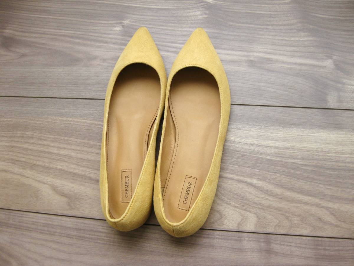 *CHEMBUR changer bar * flat shoes * suede * yellow color *35.5*po Inte do* suede shoes *