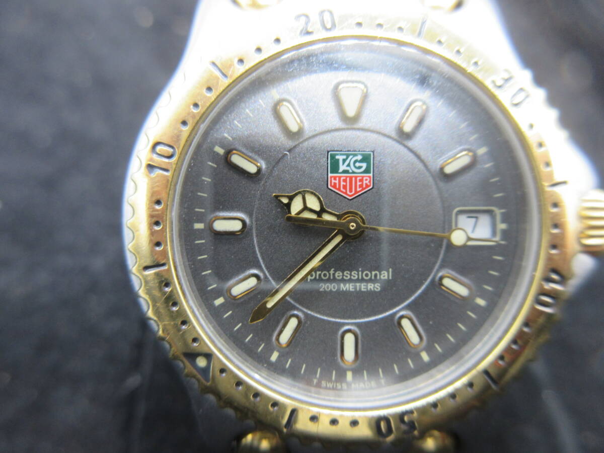 68497 transfer goods immovable TAG HEUER TAG Heuer wristwatch WG1220-KO Professional 200M gray Gold Date men's 