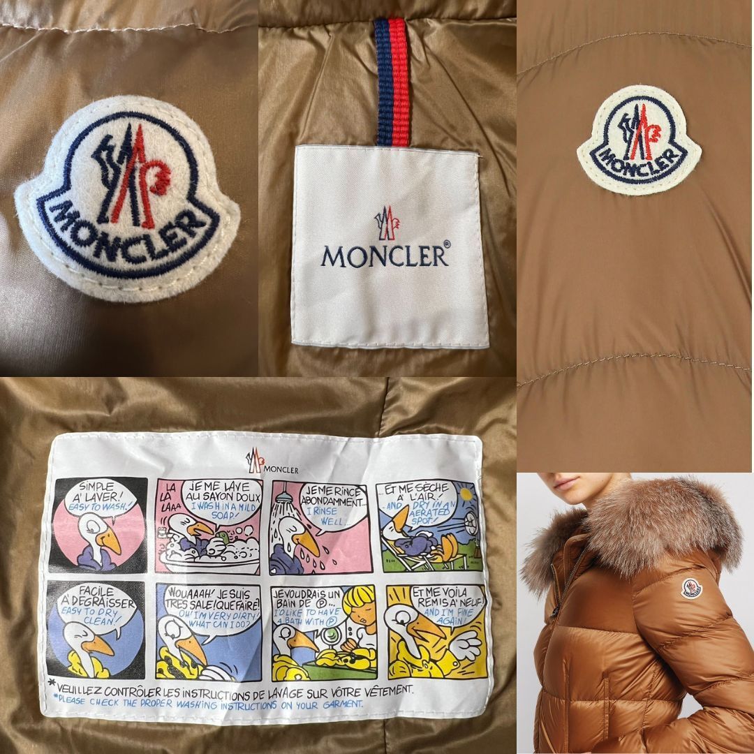 未使用☆MONCLER BOED ボエ フォックスファー TG1 キャメル色 ダウンジャケット_画像7