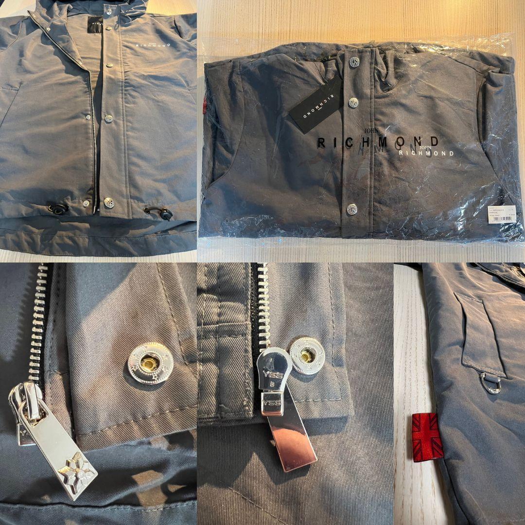 未使用・本物保証 JOHN RICCHMOND ナイロンパーカー XXL グレー 未使用・本物保証 JOHN RICCHMOND ナイロンパーカー XXL グレー