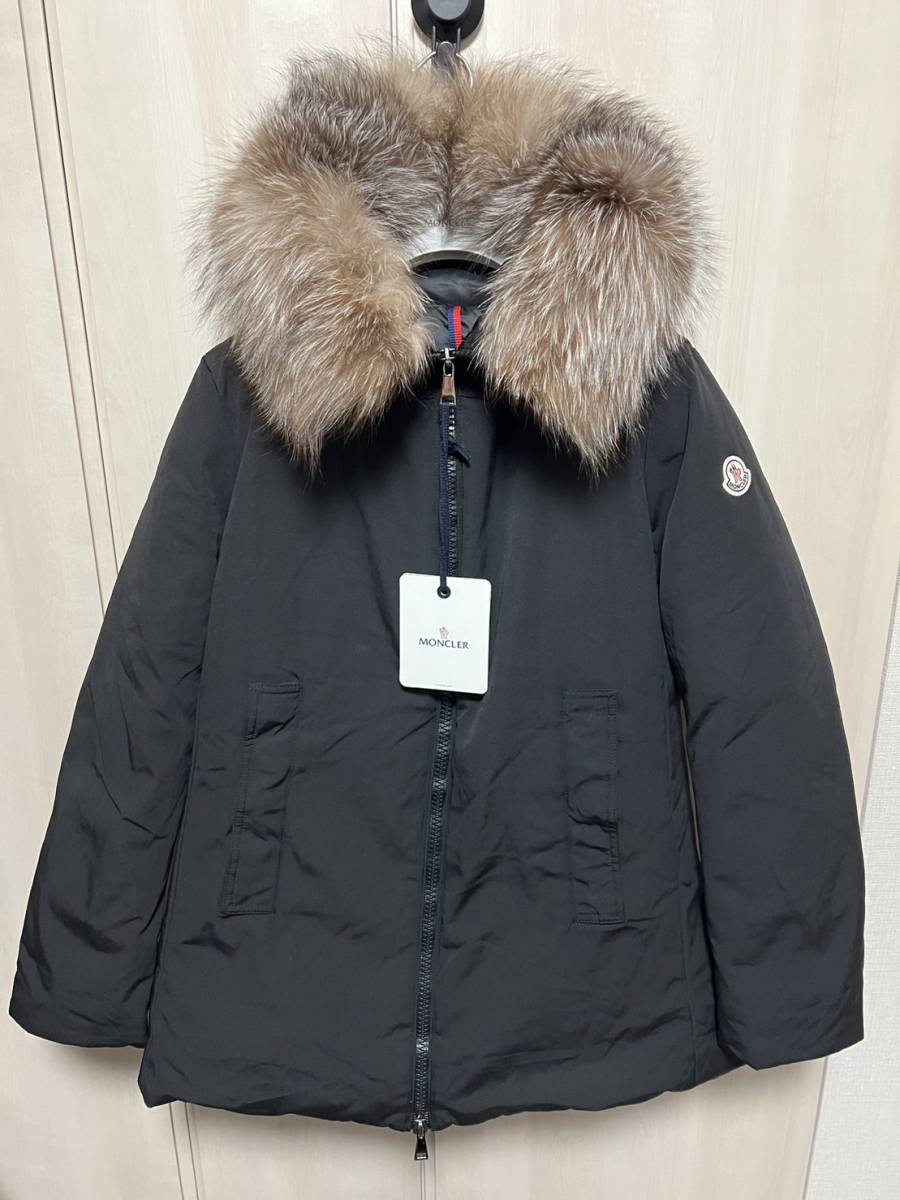 XXLサイズ【未使用】MONCLER BLAVET ブラベット フォックスファー TG4　ブラック　黒色　本物保証　◆定価36万円◆　人気ダウンジャケット_画像1