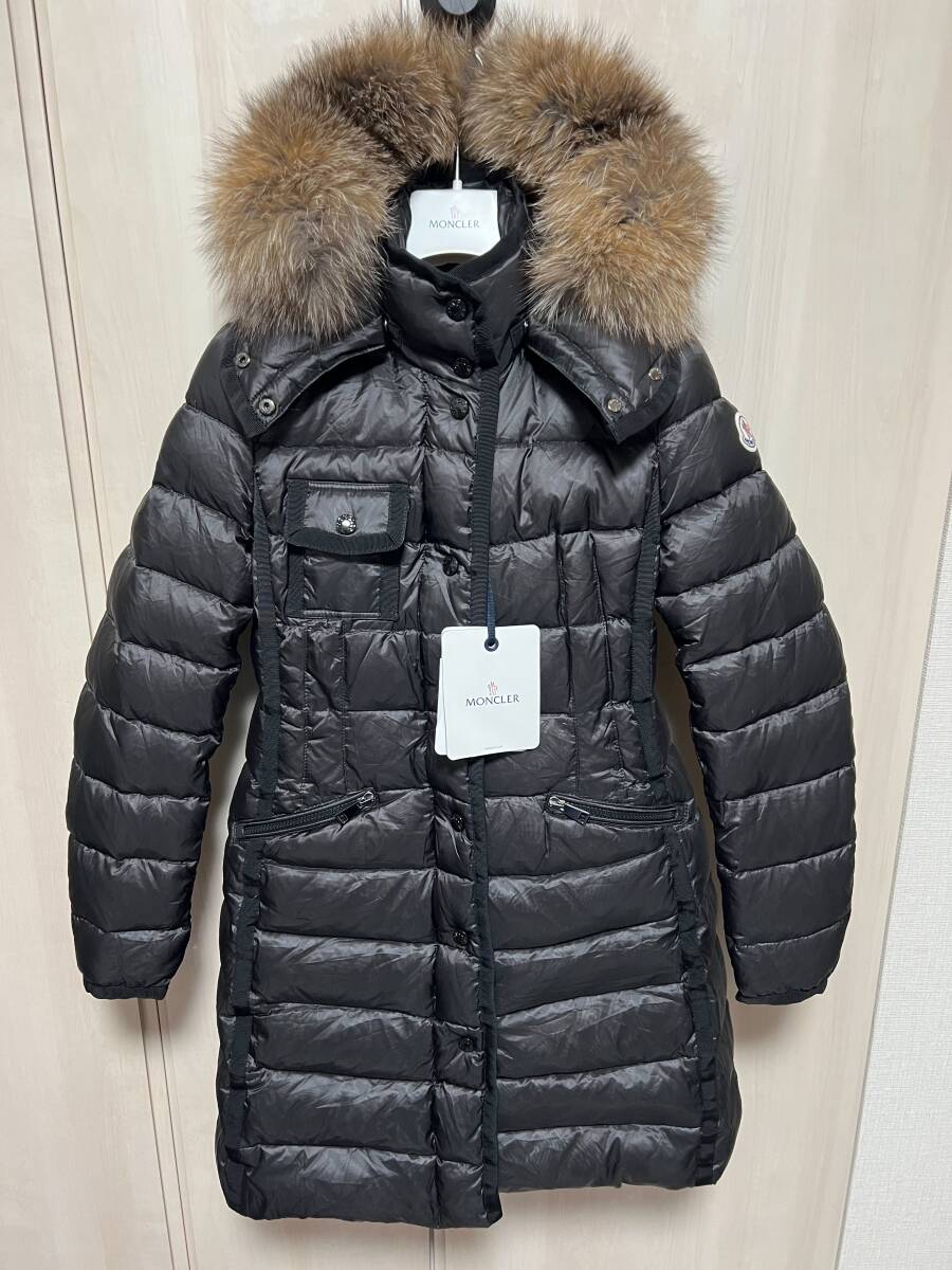 未使用☆MONCLER HERMIFUR エルミファー フォックスファー TG2 ブラック色 ダウンジャケット