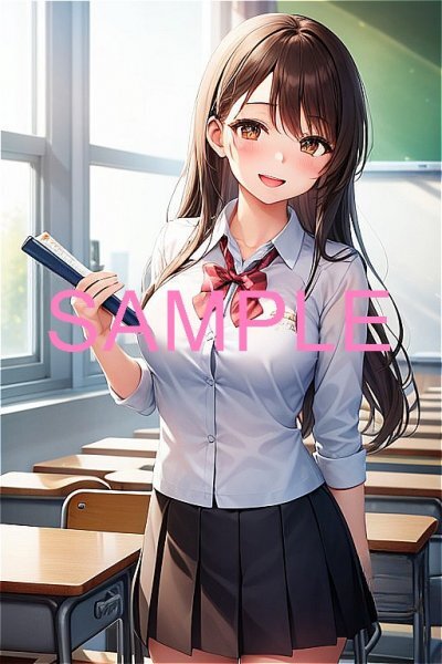 【現品のみ】A4『制服美小女ポスター』8K 清楚 お嬢様 巨乳 挑発 JK 可愛い 美人 美女 セクシー アニメ イラスト 高画質 0225-11_画像1