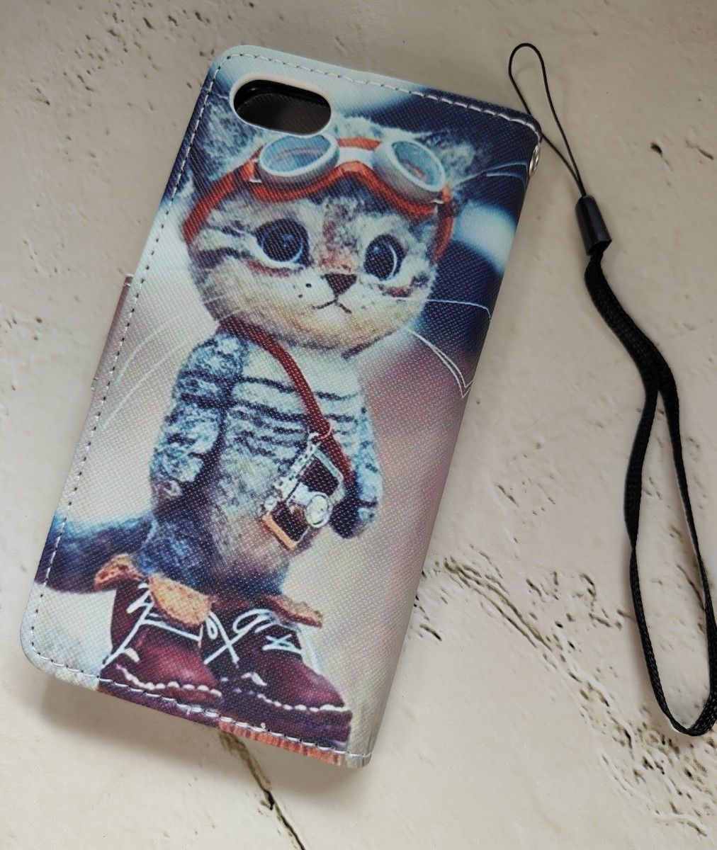 新品iPhoneSE３SE２iPhone８７手帳型スマホケース可愛い子猫アイフォン携帯カバーお札カード収納スマホスタンド機能ケース