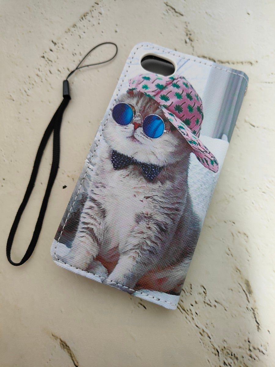 新品iPhoneSE３SE２iPhone８７手帳型スマホケース可愛い親子猫アイフォン携帯カバーお札カード収納スマホスタンドケース