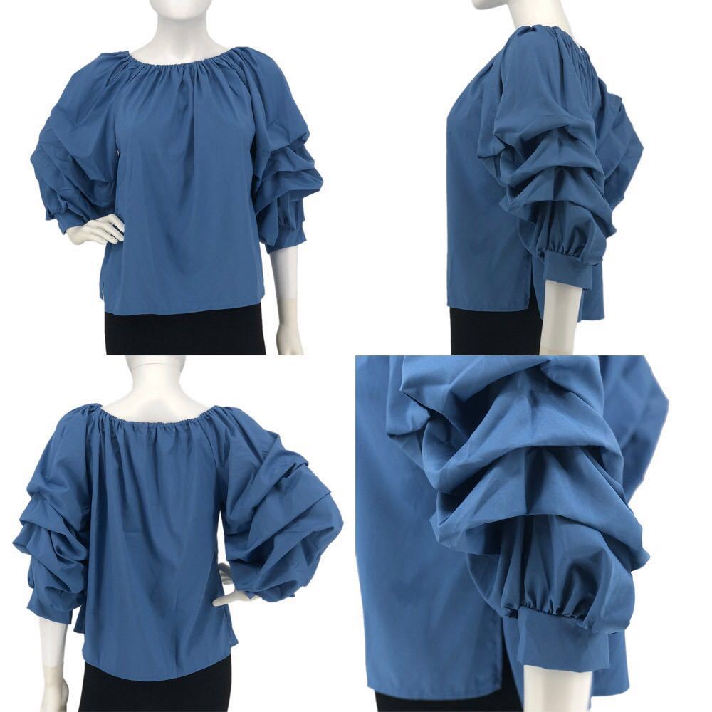 ^ blouse lady's volume sleeve tops long sleeve formal shirt 