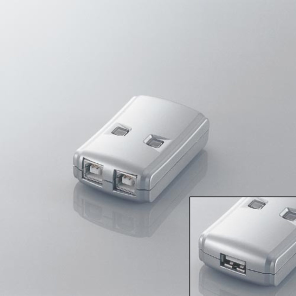 USB2.0対応 USB切替機 2切替タイプ 2台のパソコンで1台のUSBプリンタやストレージ機器を切り替えて使用できる: USS2-W2_画像2