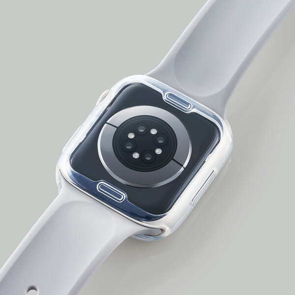 Apple Watch 8/7 45mm用ソフトバンパー 傷や衝撃から本体側面を守り、ガラスフィルムを貼っていても装着可能: AW-21ABPUCR_画像10