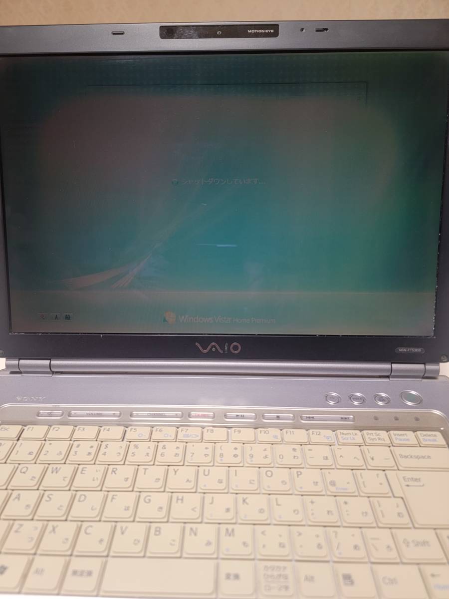 15.4型 Windows Vista SONY VGN-FT53DB Core2 Duo T5500i/HDD160GB/メモリ1GB/DVD/Wi-Fi/Bluetooth/TV VAIO ジャンク品_画像4