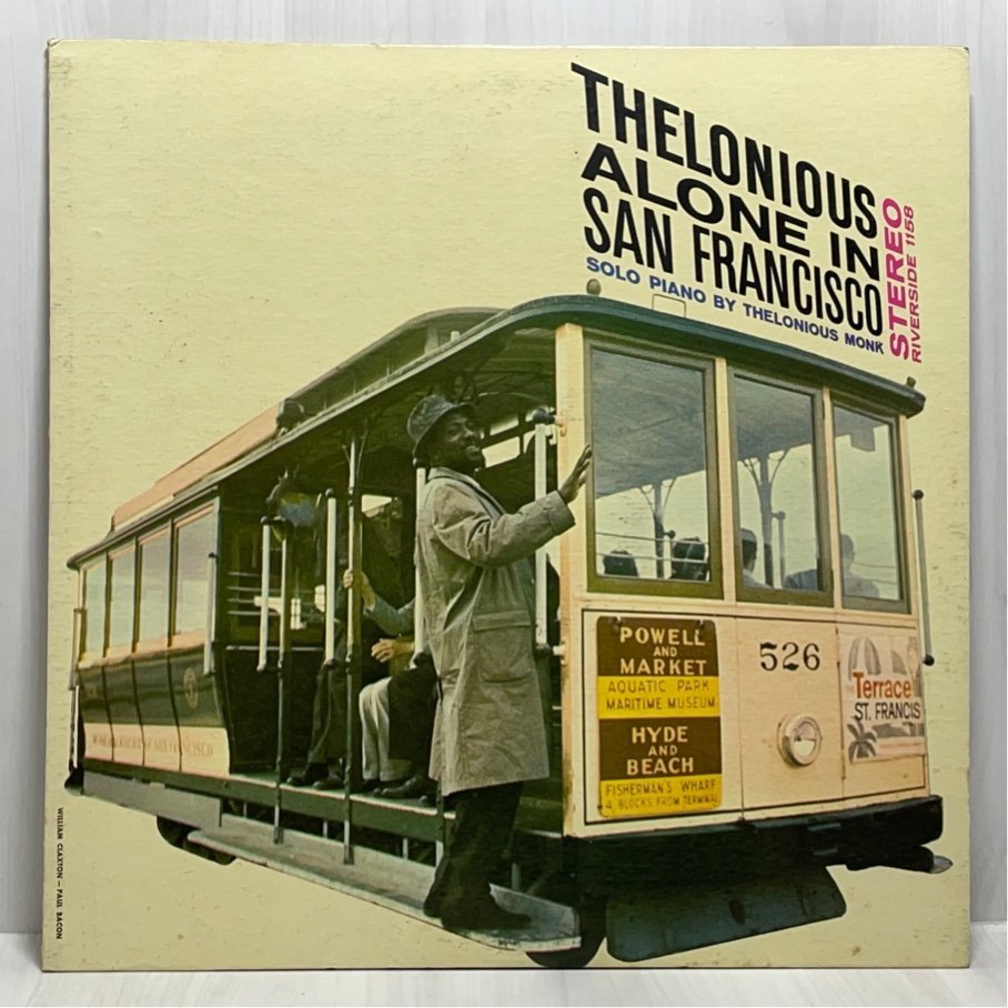 ☆洗浄済 THELONIOUS MONK Alone In san francisco RIVERSIDE RLP1158 USオリジナル 黒BGP 両面深溝 レア盤 LP_THELONIOUS MONK