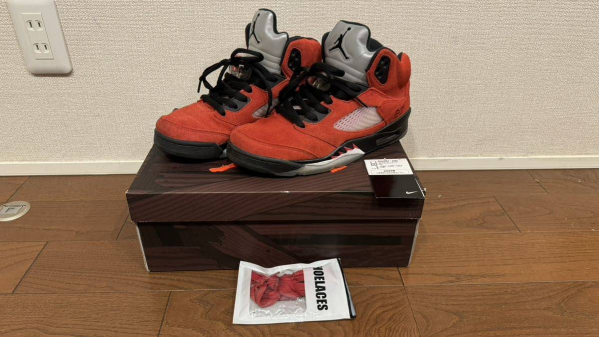 NIKE AIR JORDAN 5 RETRO TORO BRAVO 中古 US8.5 26.5cm DD0587-600 ナイキ エアジョーダン5 Ⅴ レトロ トロブラボー_画像1