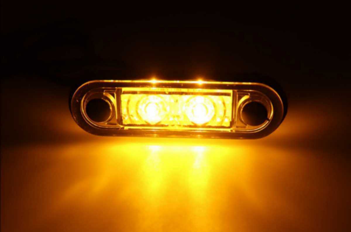 サイドマーカー埋め込 ledマーカー2led １３個セット！！！アンバー アンダーパイプ EURO VOLVOスカニア防水0.5W 12～24vHELLAタイプの画像1