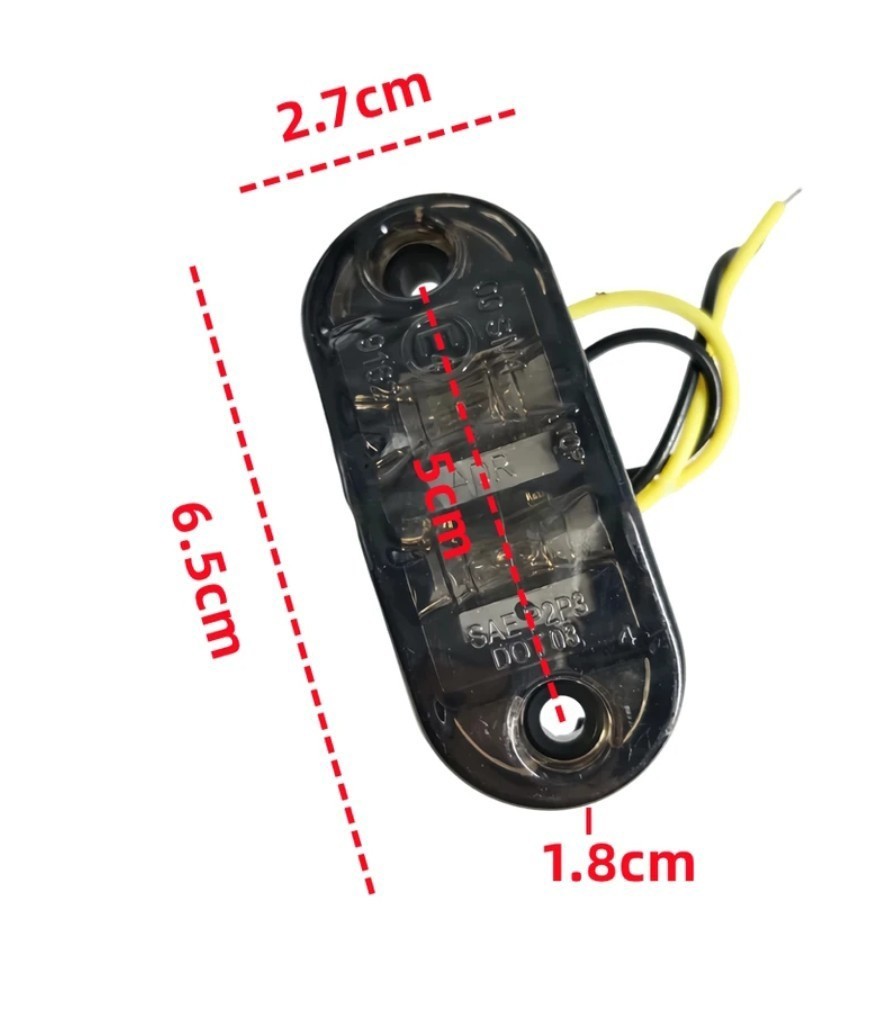 サイドマーカー　スモークレンズアンバー １０個セット　10v-30v兼用　車高灯 LED キャンピングカー　トラック取り付けネジ 　2LED 　ip67