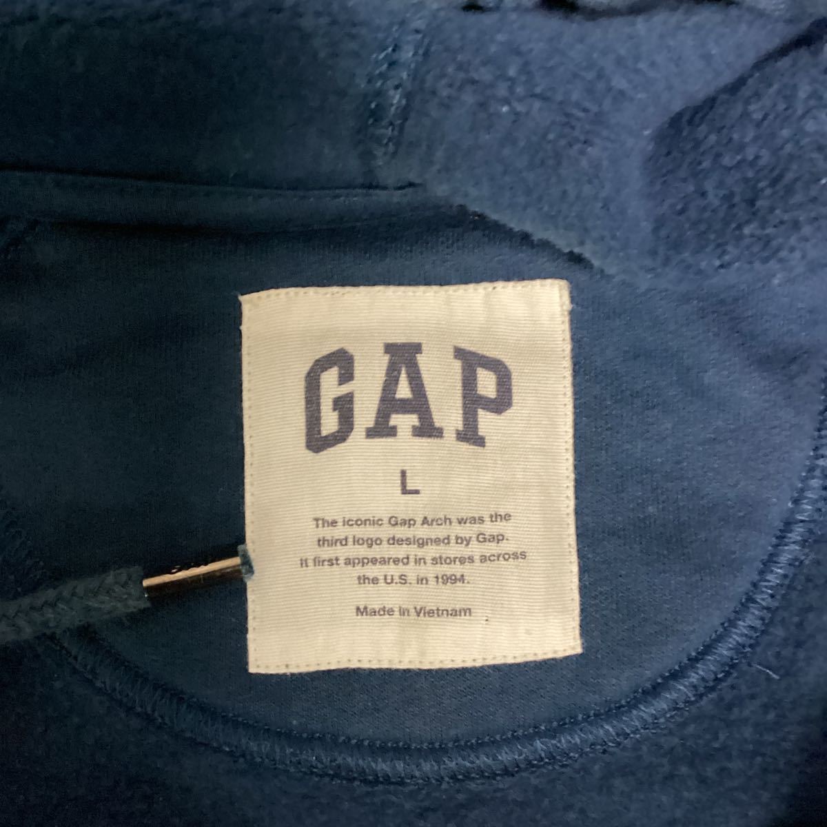 GAP ギャップ　フルジップ パーカー フーディー スウェットパーカー メンズ　サイズL ネイビー_画像3