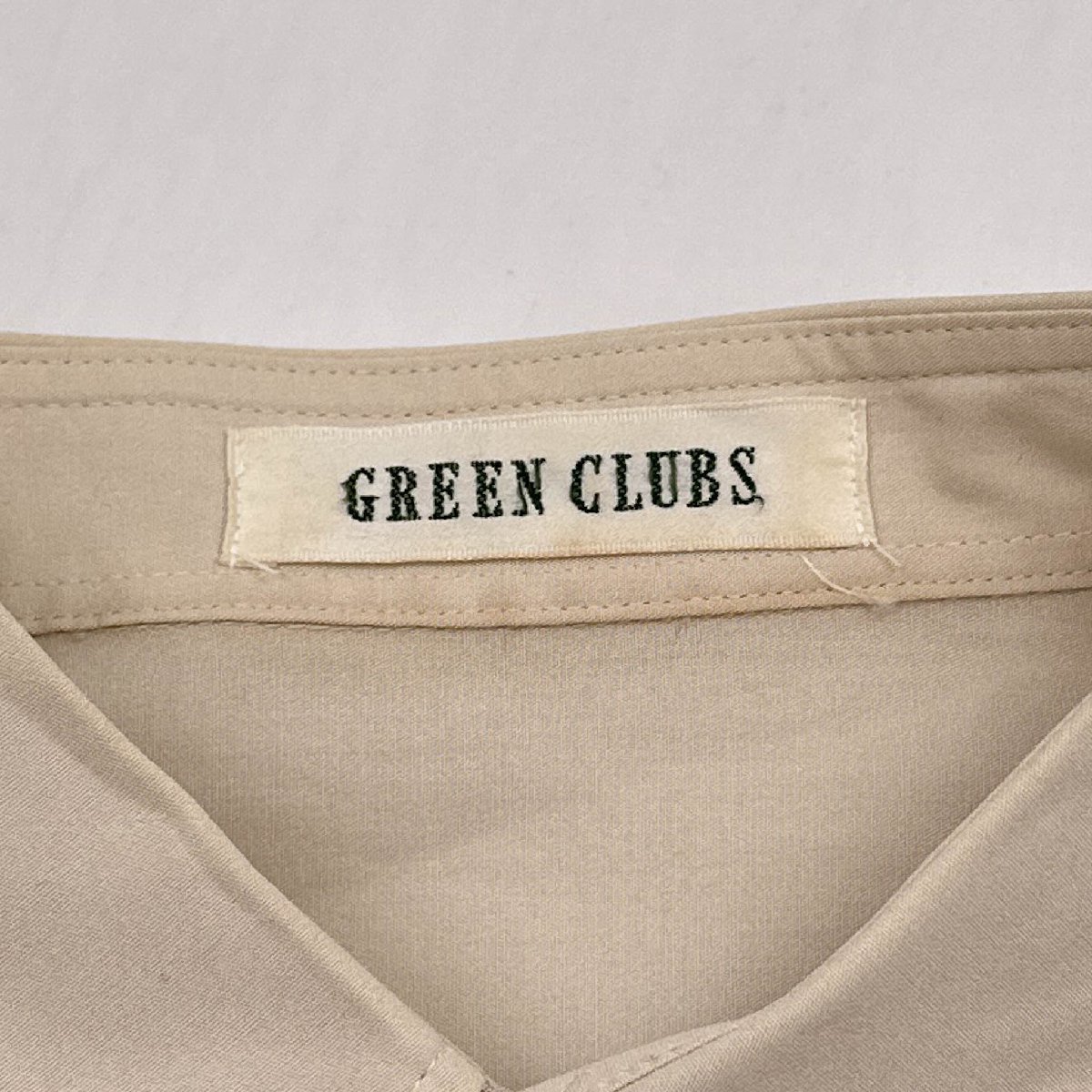 GREENCLUBS グリーンクラブ 長袖 さらっと生地 刺繍デザイン ポケット付き シャツ サイズ 3/ベージュ系/メンズ ライカ_画像4