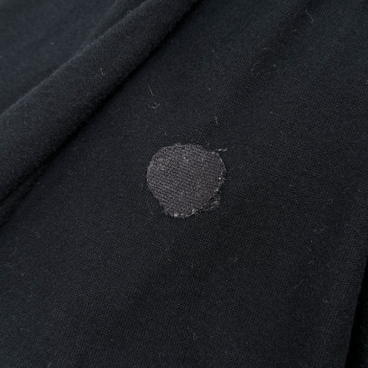 agnes b. アニエスベー ジャージー コットン ジャケット カーディガン サイズ 2 / 黒 ブラック 日本製_リペア(裏)