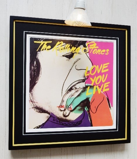 ローリング・ストーンズ/ウォーホル アートワーク/1977/Love You Live/Andy Warhol/ミック・ジャガー/Rolling Stones/Framed Album Cover_画像1