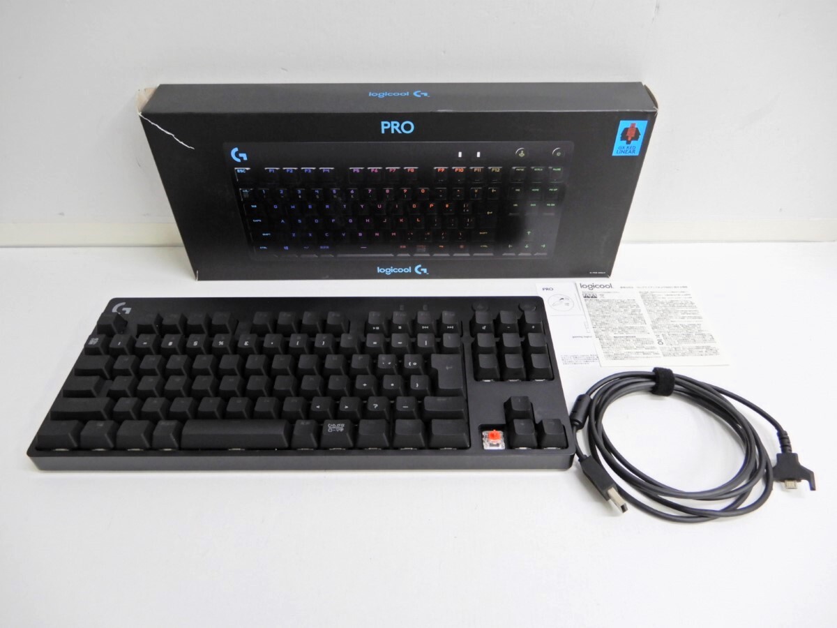 098Z698★【ジャンク品】logicool/ロジクール PRO キーボード ブラック G-PKB-002LN ① ゲーミングキーボード_画像1